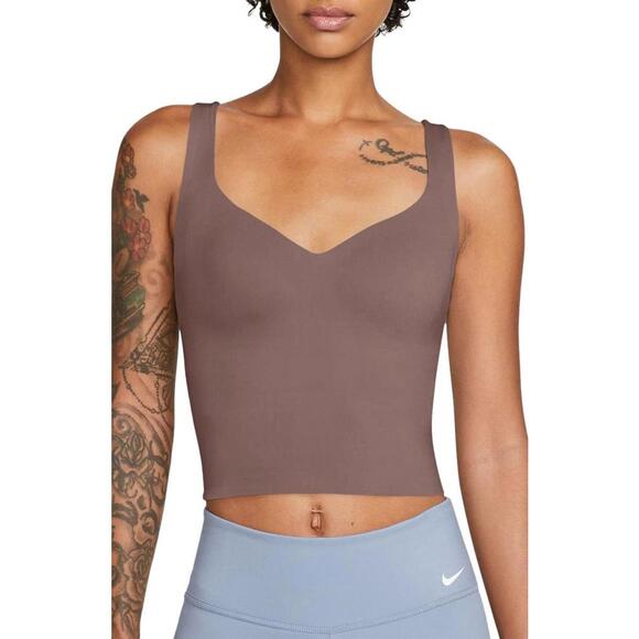 Nike Alate Training Tank Seamless Padded Sports Bra Smokey Mauve/White NWT XS - Picture 6 of 9